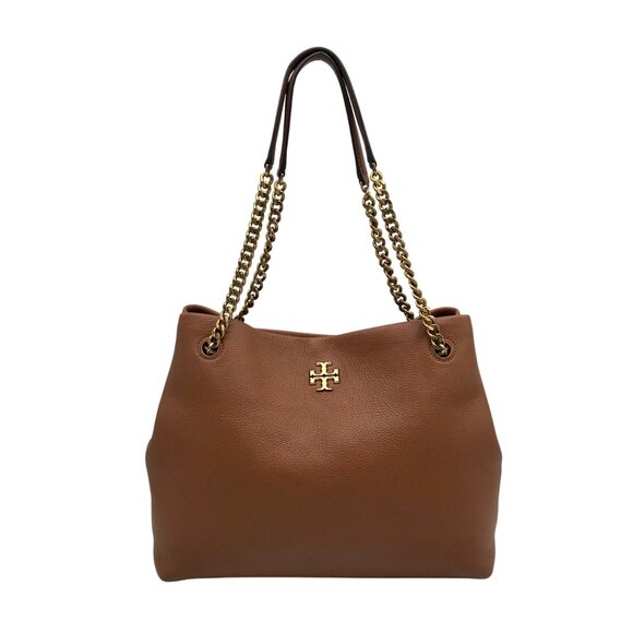 Tory Burch Brown Pebbled Leather Kira Tote Bag - Picture 1 of 10